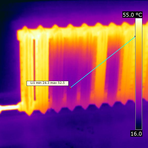 радиатор отопления не отдает тепло, тепловизионное обследование проведено в г.Уфа